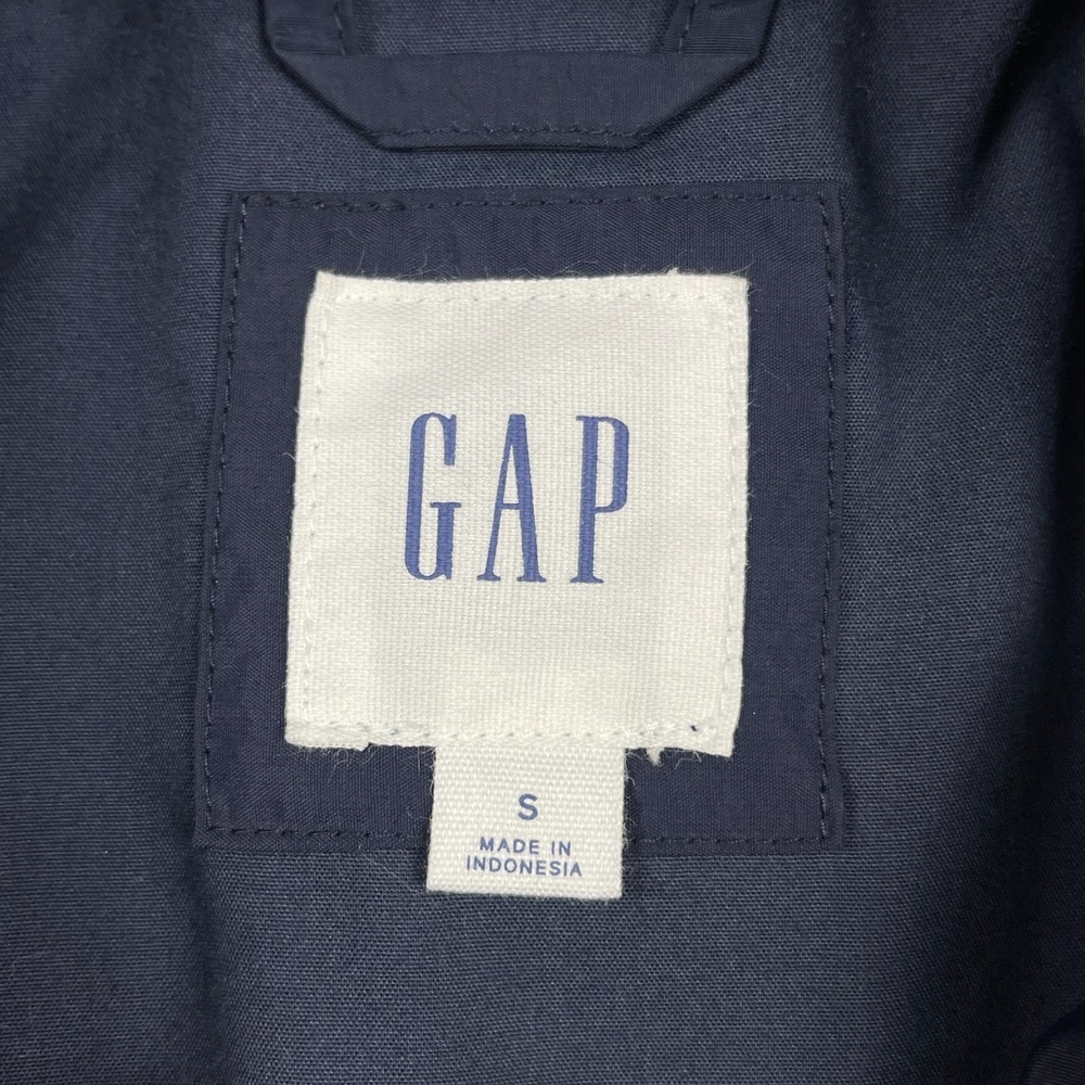 GAP Women's Utility Field Jacket Small Navy Eyelet Drawstring Waist Snap Front - Picture 12 of 13
